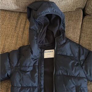 Old Navy Kids Dark Blue Hooded Puffer Jacket
